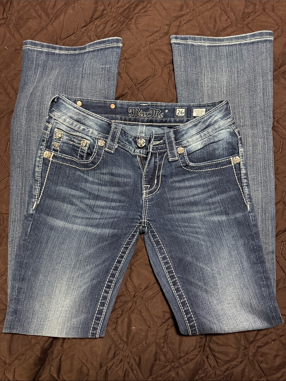 Miss Me Blue Washed Bootcut Jeans